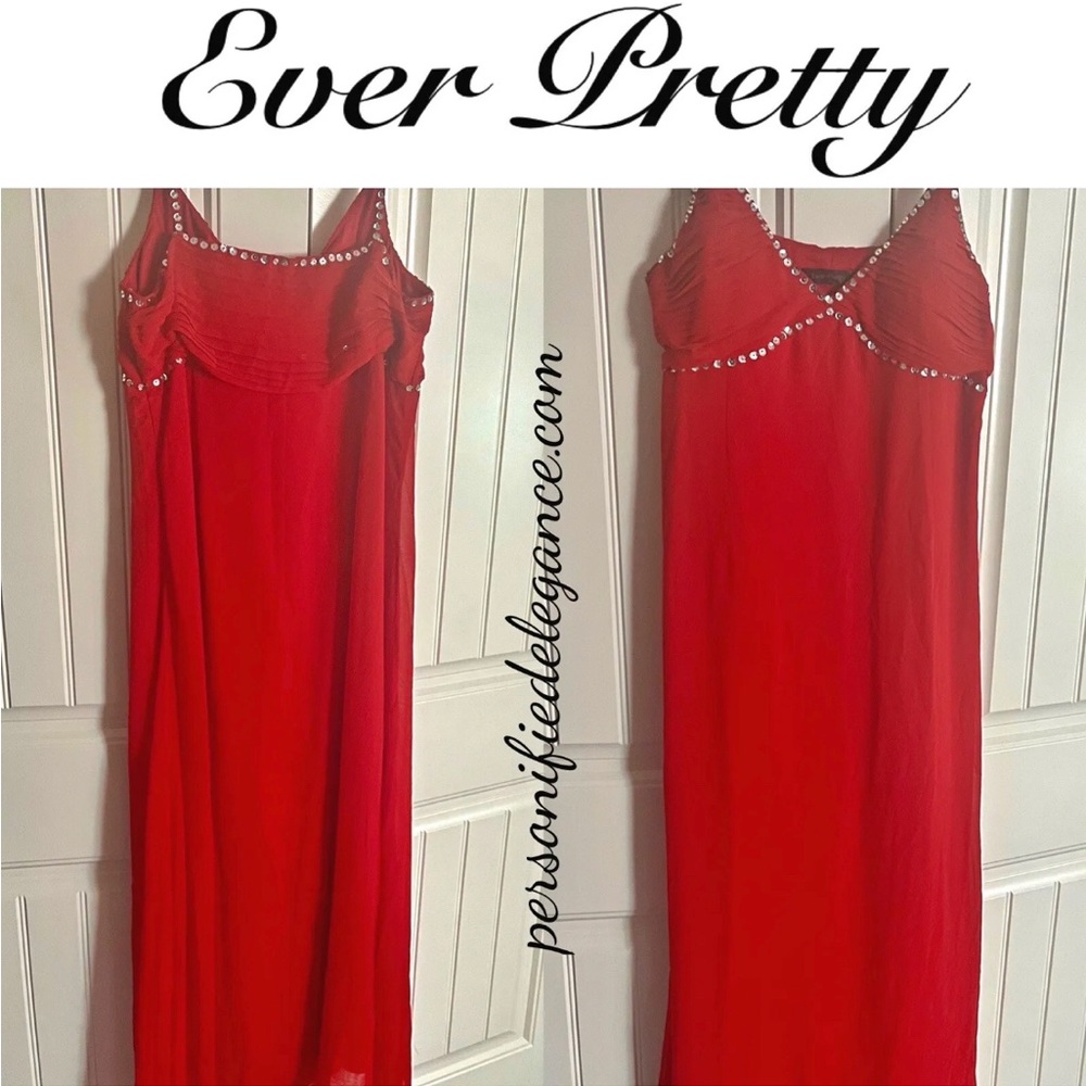 NEW Ever Pretty Red Sequin Long Chiffon Maxi Dress Size 3XL